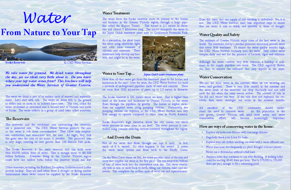 "Water - From Nature to Your Tap" Brochure